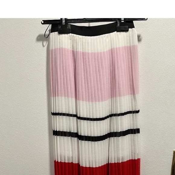 n/nicholas Color Block Pleated Midi Skirt - Picture 7 of 8